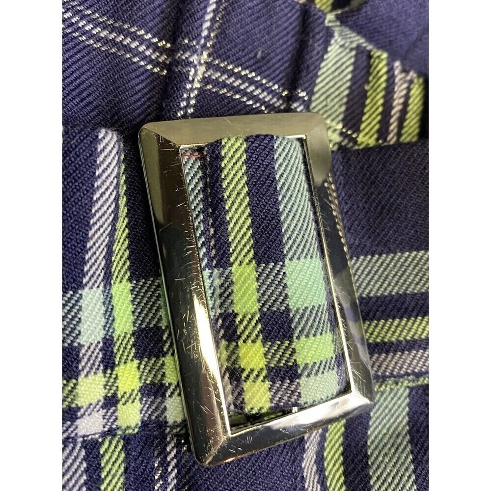 Justice Girls Faux Wrap Plaid Skirt Size L 12/14